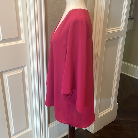 Karen Kane Bracelet Sleeve Asymmetric Top Raspberry L - Picture 3 of 7
